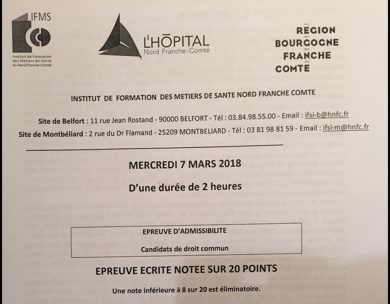 Concours Ifsi 2018 Belfort Et Montbeliard Www Latoortue Com