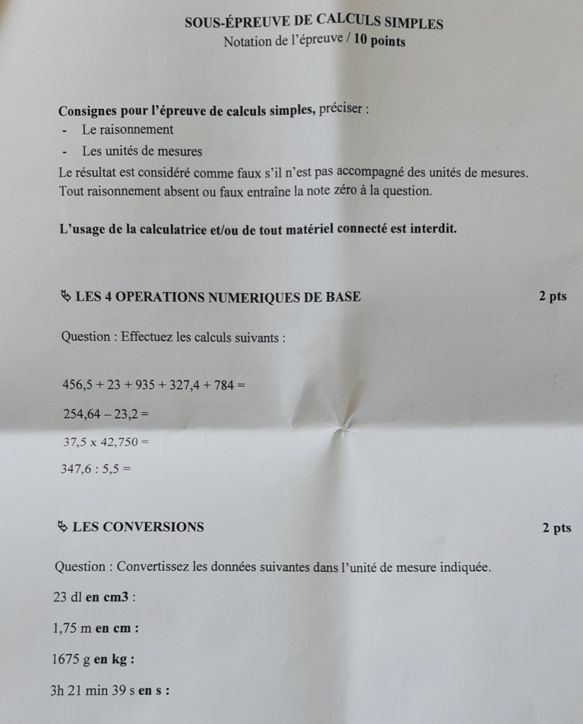 SUJET CONCOURS FORMATION CONTINUE IFSI 2019