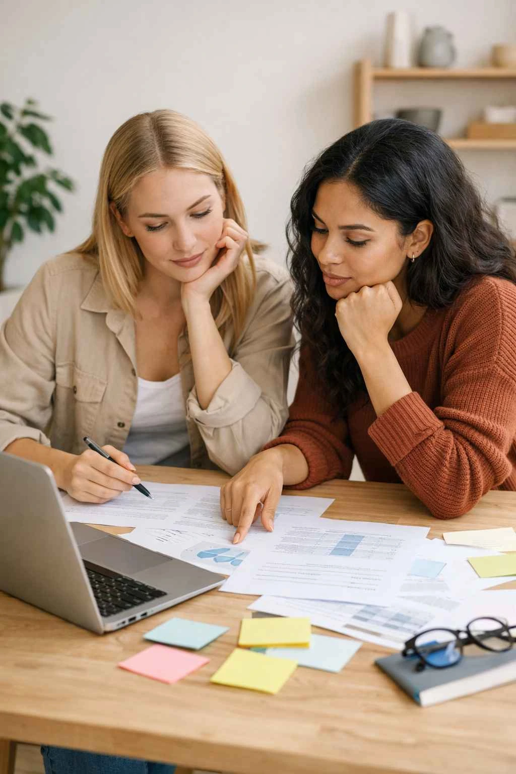 Deux étudiantes relisant ensemble des documents pour la phase complémentaire Parcoursup IFSI phase-complementaire-parcoursup-ifsi