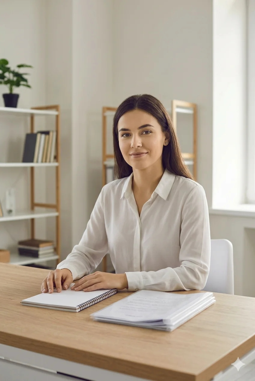 Conclusion sur la candidature Parcoursup IFSI Candidate au bureau après avoir préparé son dossier Parcoursup IFSI