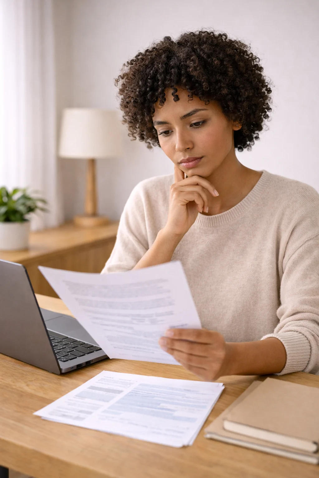 Comprendre la procédure Parcoursup pour les IFSI Candidate relisant ses documents pour comprendre Parcoursup IFSI